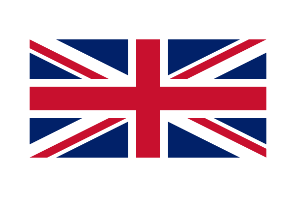 Das Bild zeigt die Flagge des Vereinigten Königreichs, die einen blauen Hintergrund mit einem rot-weißen Kreuz und diagonalen Streifen aufweist.
